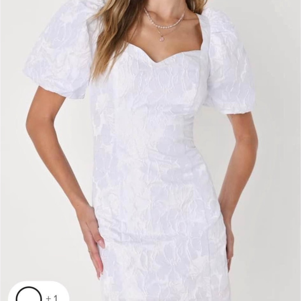 Lulus White Puff Sleeve Dress
